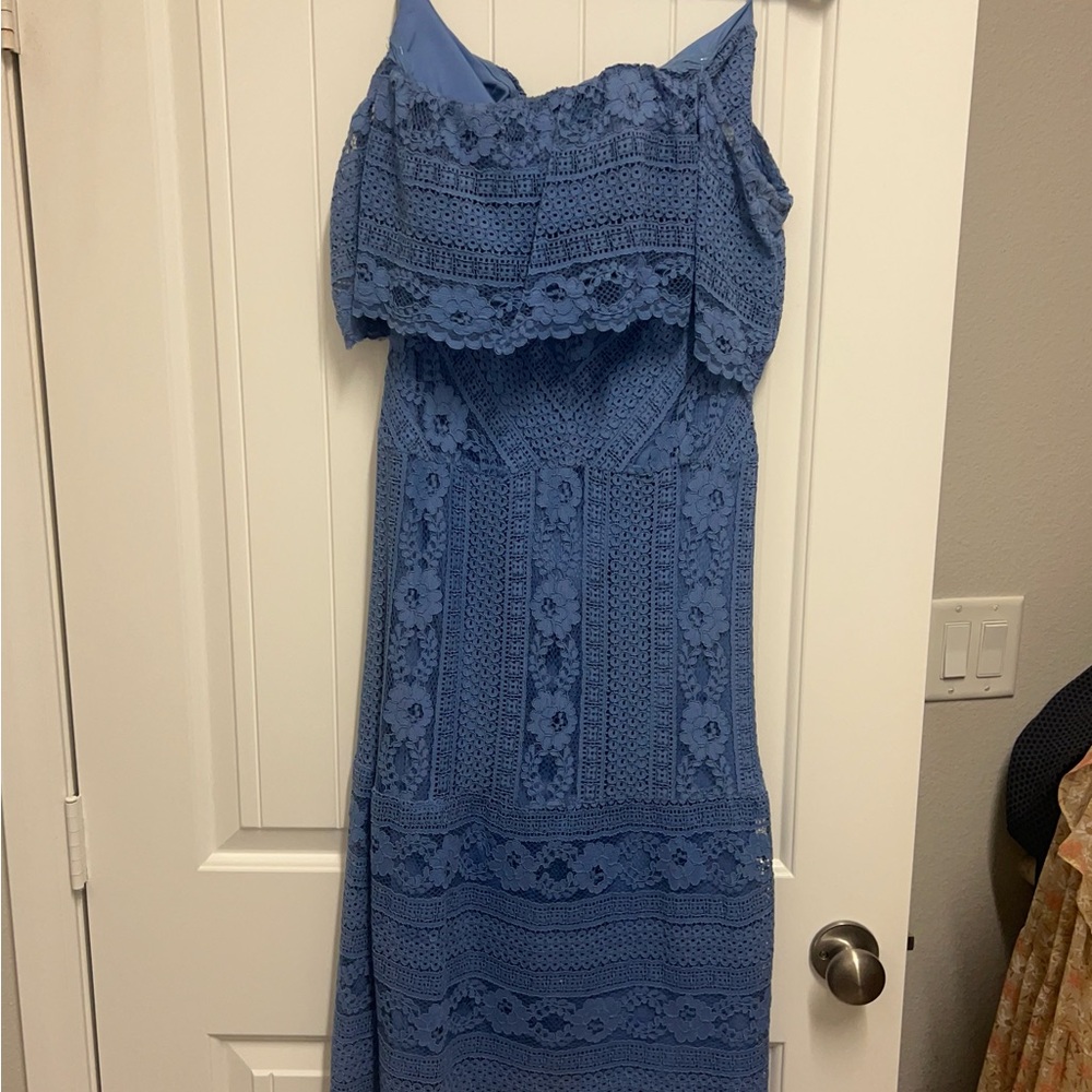 BB Dakota Strapless Blue Lace Dress